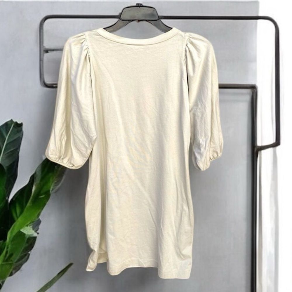 Rare See by Chloe Logo Light Gray Graphic Mini Dress w/Bell Sleeves. XS (2) EUC - Picture 3 of 5